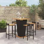 vidaXL 5-delige Tuinbarset poly rattan en massief acaciahout, Tuin en Terras, Verzenden, Nieuw