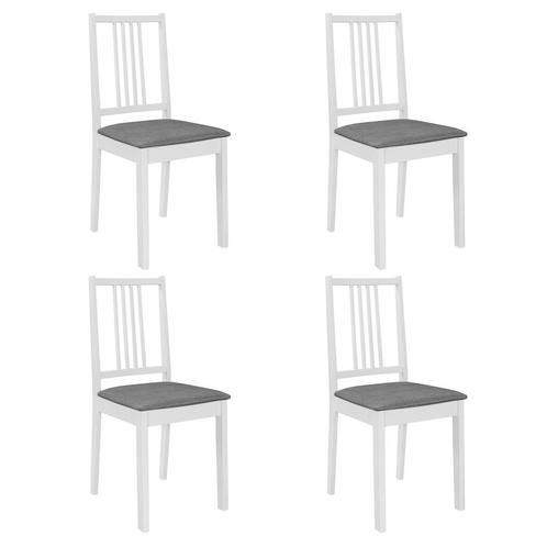 vidaXL Chaises à manger avec coussins lot de 4 blanc, Maison & Meubles, Chaises, Neuf, Envoi