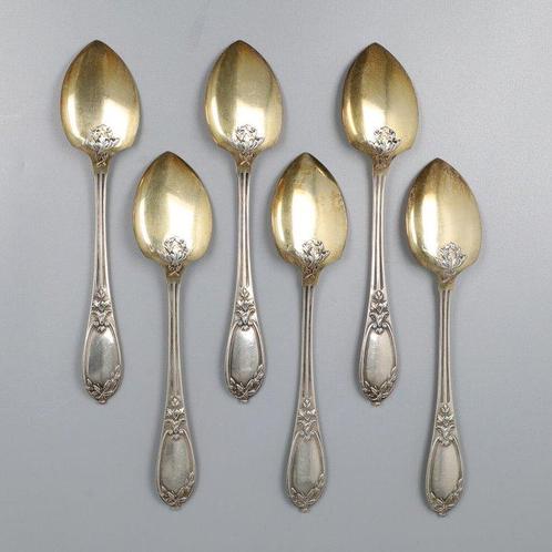 Hènin & Cie. (Parijs 1850-1900) Art-Nouveau IJslepels -, Antiek en Kunst, Antiek | Zilver en Goud