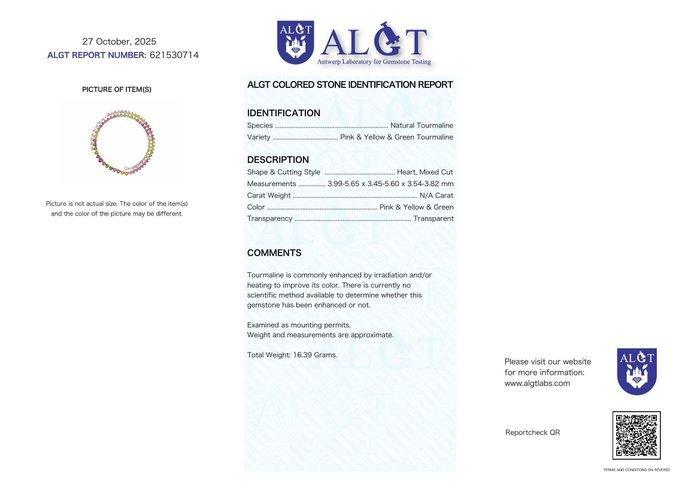 Zonder Minimumprijs - Halsketting Zilver - Tourmaline -, Handtassen en Accessoires, Kettingen