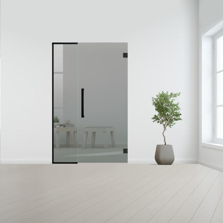 Glazen binnendeur met zijlicht zonder kozijn zwart beslag-Gr, Doe-het-zelf en Bouw, Glas en Ramen, Nieuw, Verzenden