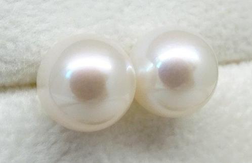 Zonder Minimumprijs - Oorstekers - 14 karaat Witgoud Parel -, Handtassen en Accessoires, Antieke sieraden