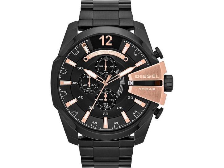 Diesel Mega Chief DZ4309 - Herenhorloge 51 mm - Waterdicht, Kleding | Heren, Overige Herenkleding, Zo goed als nieuw, Verzenden