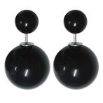 Fako Bijoux® - Oorbellen - Double Dots - Parel - Zwart, Handtassen en Accessoires, Oorbellen, Nieuw, Verzenden