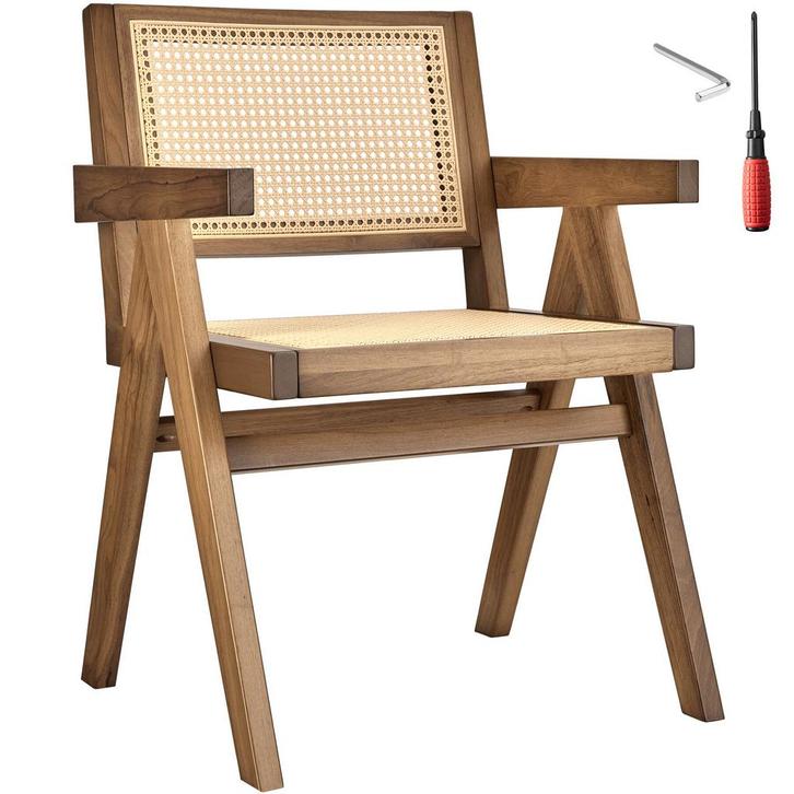 tectake Eetkamerstoel Lizzy met Weens vlechtwerk in boho-sti, Huis en Inrichting, Stoelen, Verzenden