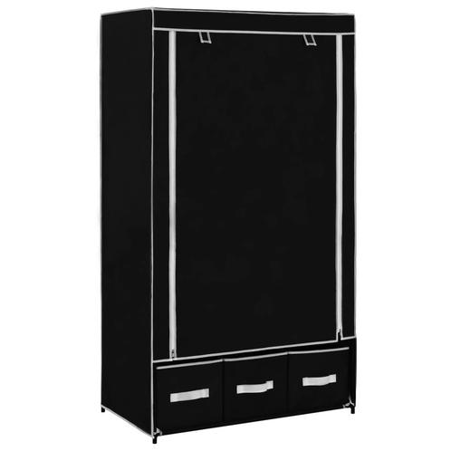vidaXL Kledingkast 87x49x159 cm stof zwart, Huis en Inrichting, Kasten | Kleerkasten, Nieuw, Verzenden