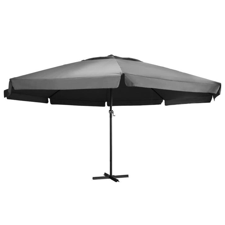Parasol 600cm Antraciet | Retour Deal, Tuin en Terras, Parasols, Meer dan 4 meter, Verstelbaar, Nieuw, Stokparasol, Verzenden