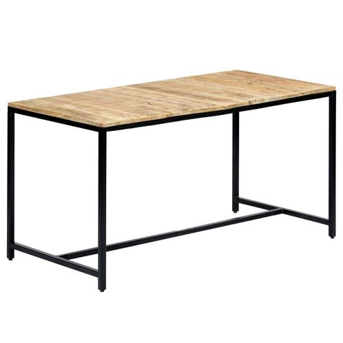 vidaXL Eettafel 140x70x75 cm massief ruw mangohout, Huis en Inrichting, Tafels | Eettafels, Nieuw, Verzenden