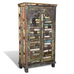 vidaXL Boekenkast met 3 schappen 2 deuren gerecycled hout, Huis en Inrichting, Kasten | Boekenkasten, Verzenden, Nieuw