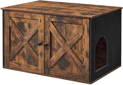 Kattenhuis met Deuren Kattenbak kast Vintage Bruin, Dieren en Toebehoren, Katten-accessoires, Nieuw, Ophalen of Verzenden