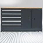 Datona Werkbank met laden 160 cm - Datona - Mat zwart, Doe-het-zelf en Bouw, Werkbanken, Ophalen of Verzenden, Nieuw