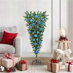vidaXL Upside-down Kunst Kerstboom met Ballen Set Groen 120, Verzenden, Nieuw