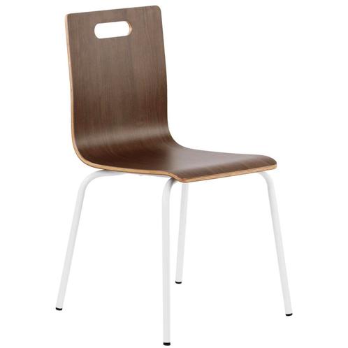 Stoel | DANNE | Houtlook (Walnoot) | Witte Poten |, Zakelijke goederen, Horeca | Keukenapparatuur, Nieuw in verpakking, Verzenden
