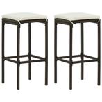 vidaXL Tabourets de bar avec coussins lot de 2 marron, Verzenden