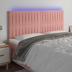 vidaXL Hoofdbord LED 160x5x118/128 cm fluweel roze, Verzenden, Nieuw