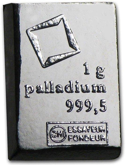 1 gram - Palladium .999 - Valcambi, Switzerland (Zonder, Postzegels en Munten, Edelmetalen en Baren