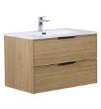 Badkamermeubel Set Luxor 80cm Licht Eiken Badmeubel, Verzenden, Nieuw