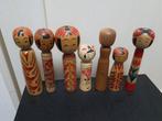 Veel van 7 traditionele vintage kokeshi - Japan - Tweede