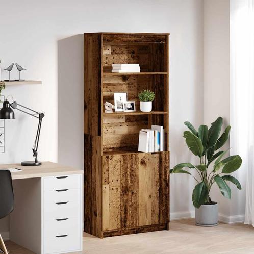 vidaXL Hoge kast 70x35x180 cm spaanplaat oud hout, Huis en Inrichting, Kasten | Dressoirs, Nieuw, Verzenden