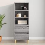 vidaXL Hoge kast 40x36x110 cm bewerkt hout grijs sonoma, Huis en Inrichting, Verzenden, Nieuw