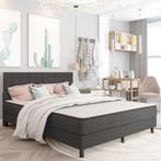 vidaXL Boxspring stof donkergrijs 160x200 cm, Verzenden, Nieuw