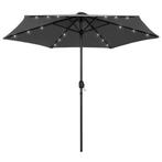 vidaXL Parasol met LED-verlichting en aluminium paal 270 cm, Tuin en Terras, Verzenden, Nieuw