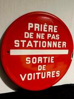No reserve- Vrij groot Franstalig emaille bord Niet parkeren