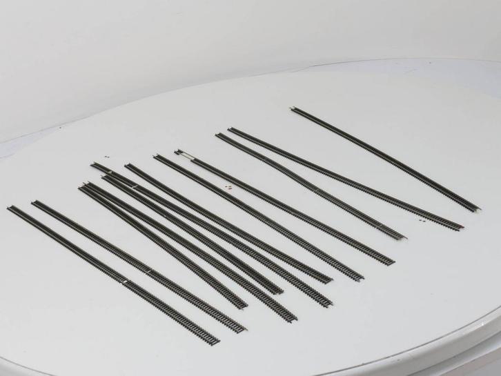 Schaal N-spoor 1:160 Atlas Rechte rails +/- 7.5 meter #3303, Hobby en Vrije tijd, Modeltreinen | N-Spoor, Rails, Gebruikt, Analoog