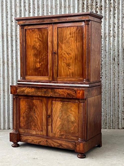 Bureau - Bureau supérieur, meuble écritoire - Acajou, Chêne, Antiek en Kunst, Antiek | Meubels | Stoelen en Sofa's