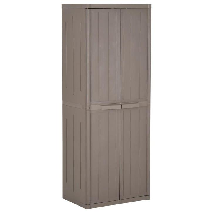 vidaXL Tuinkast 65x45x172 cm polypropyleen hout-look bruin, Huis en Inrichting, Kasten | Overige, Nieuw, Verzenden