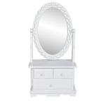 vidaXL Kaptafel met draaiende ovale spiegel MDF, Maison & Meubles, Tables | Coiffeuses, Verzenden