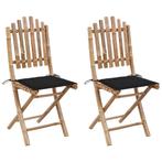 vidaXL Chaises pliables de jardin 2 pcs avec coussins, Neuf, Verzenden