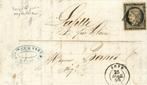 Frankrijk 1850 - 20 centimes zwart op bleekgeel geannuleerd