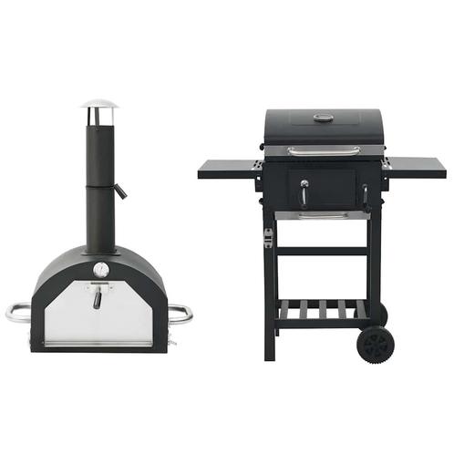 vidaXL Pizzaoven en barbecue 3-in-1 zwart, Elektronische apparatuur, Overige elektronische apparatuur, Nieuw, Verzenden