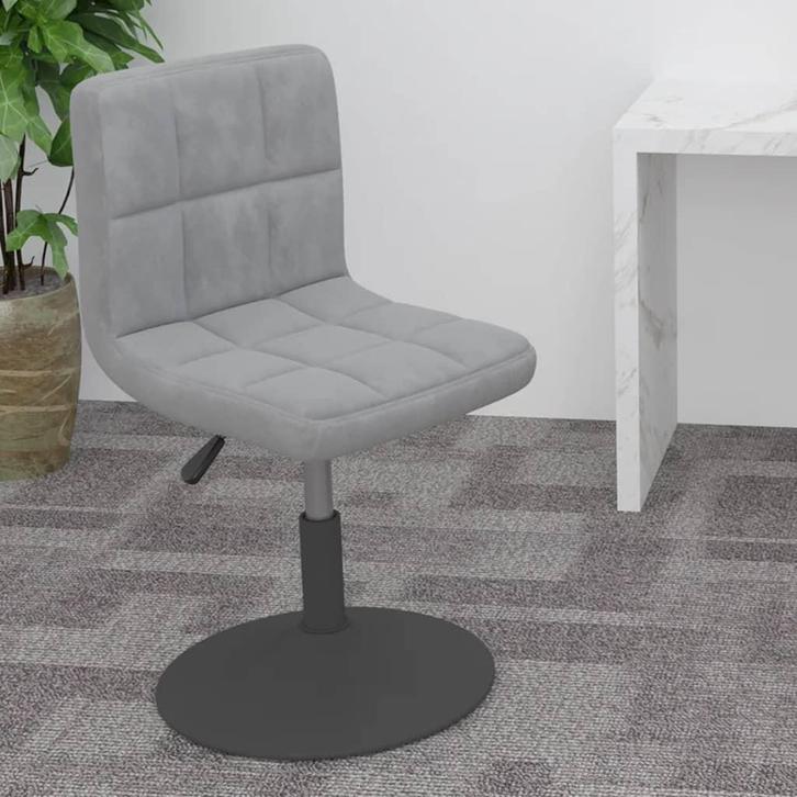 vidaXL Barkruk draaibaar fluweel lichtgrijs, Huis en Inrichting, Barkrukken, Nieuw, Verzenden