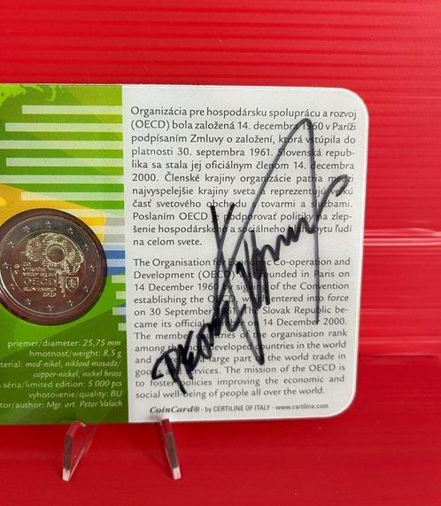 Slovaquie. 2 Euro 2020 OECD - Signed by the Author (Sans, Postzegels en Munten, Munten | Europa | Euromunten