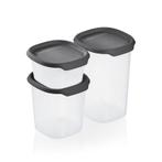 Tupperware Set One Touch Fresh Vierkant Zwart, Verzenden, Nieuw