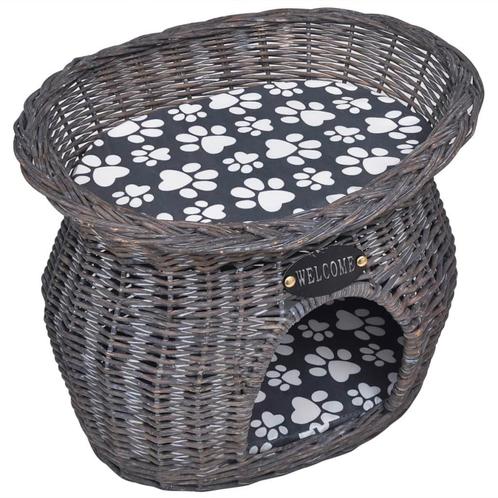 vidaXL Kattenbed/huis/krabpaal met kussen wilgen, Animaux & Accessoires, Accessoires pour chats, Envoi