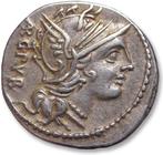 Romeinse Republiek. L. Sentius C.f., 101 BC. Denarius Rome, Postzegels en Munten
