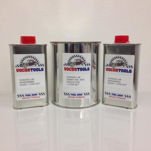 Chassislak 2K Zijdeglans zwart - Set 1 liter, Auto diversen, Autogereedschap, Nieuw, Verzenden