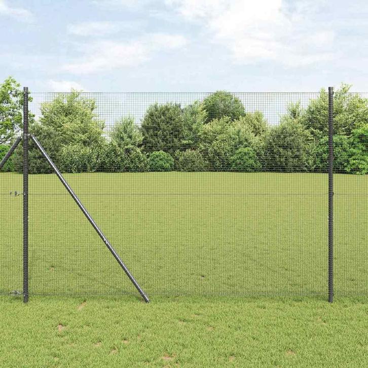 vidaXL Gelast draadhek Grijs 1.5 x 50 m, Tuin en Terras, Tuinhekken en Hekwerk, Nieuw, Verzenden