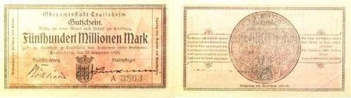 500 Million Mark Welt Crailsheim 1923 Notgeld druckfrisch..., Postzegels en Munten, Munten | Europa | Niet-Euromunten, België