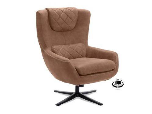 Veiling - Fauteuil Ninja - Draaibaar - Stof - Mocca  - Licht, Huis en Inrichting, Fauteuils, Nieuw