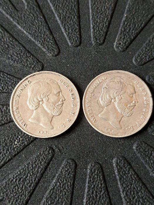 Nederland. Willem III. 1/2 Gulden 1866/1868 (Zonder, Postzegels en Munten, Munten | Nederland