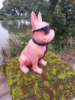 Beeld, funny dog with glasses in pink color - 60 cm -, Antiek en Kunst