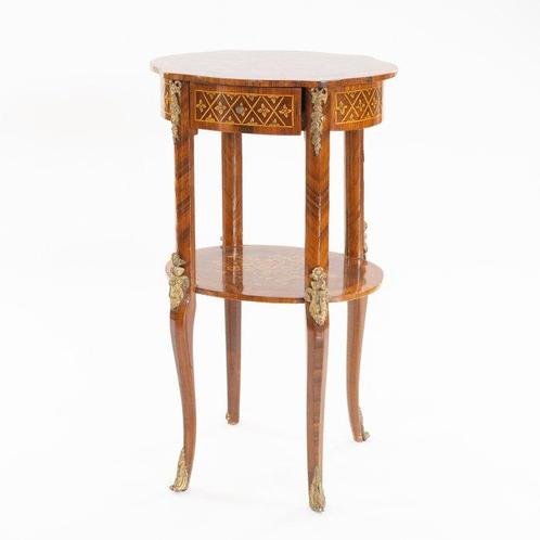 Bijzettafel - Lindehout, Ormolu, Palissander, Walnoot, Antiek en Kunst, Curiosa en Brocante
