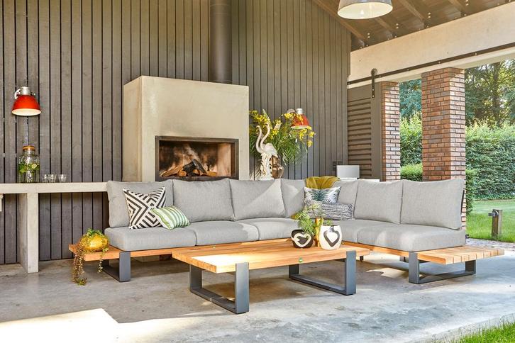 Suns Nardo loungeset soft grey rechts |, Jardin & Terrasse, Ensembles de jardin
