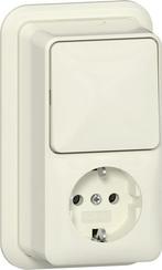 Gira Opbouw Schakelaar Stopcontact Combinatie Met Pilootlamp, Doe-het-zelf en Bouw, Elektriciteit en Kabels, Verzenden, Nieuw