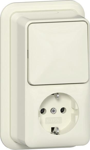 Gira Opbouw Schakelaar Stopcontact Combinatie Met Pilootlamp, Doe-het-zelf en Bouw, Elektriciteit en Kabels, Verzenden