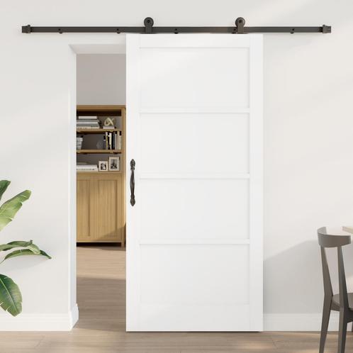 vidaXL Schuifdeur met Hardware Set ORKDALWit Massief, Doe-het-zelf en Bouw, Deuren en Vliegenramen, Nieuw, Verzenden